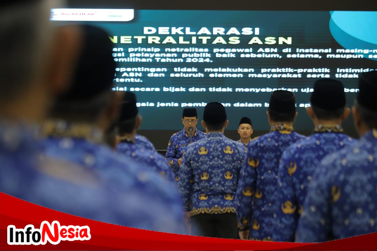 Para ASN Pemkab Bandung Laksanakan Deklarasi dan Penandatanganan Netralitas Pada Pilkada Serentak 2024.