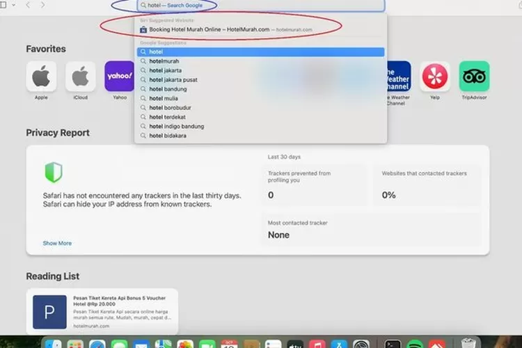 Web page Pemesanan Resort Ini Direkomendasikan oleh Siri