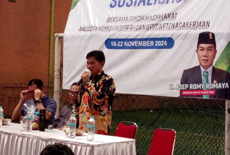 H. Asep Romy Romaya sosialisasikan BPJS, Dukung Program Pemerintah Pentingnya perlindungan jaminan sosial ketenagakerjaan.